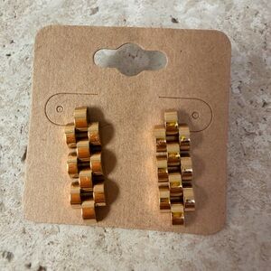 Stainless Steel Chunky Gold Chain Link Earrings